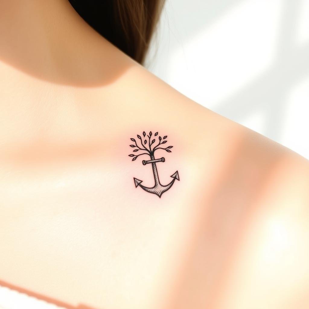 A cozy, intimate scene of small family tattoo symbols and meaningful designs. In the foreground, delicate line-work depicts a trio of intertwined infinity symbols, representing eternal family bonds. In the middle ground, a trio of minimalist bird silhouettes soar, symbolizing the free spirits of loved ones. The background features a softly blurred watercolor wash, evoking a sense of warmth and sentimentality. Subtle ambient lighting casts a gentle glow, creating an atmosphere of quiet reflection. The composition is balanced and harmonious, capturing the essence of cherished familial connections through thoughtful, minimalist tattoo art.