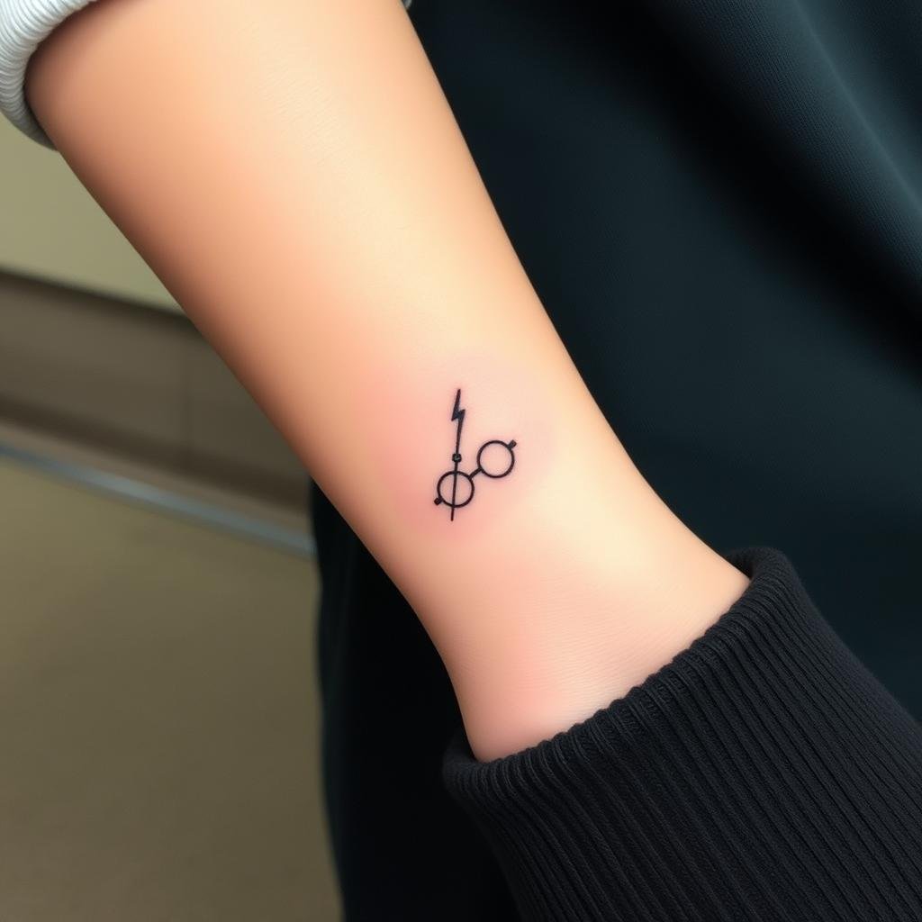 A minimalist Harry Potter tattoo