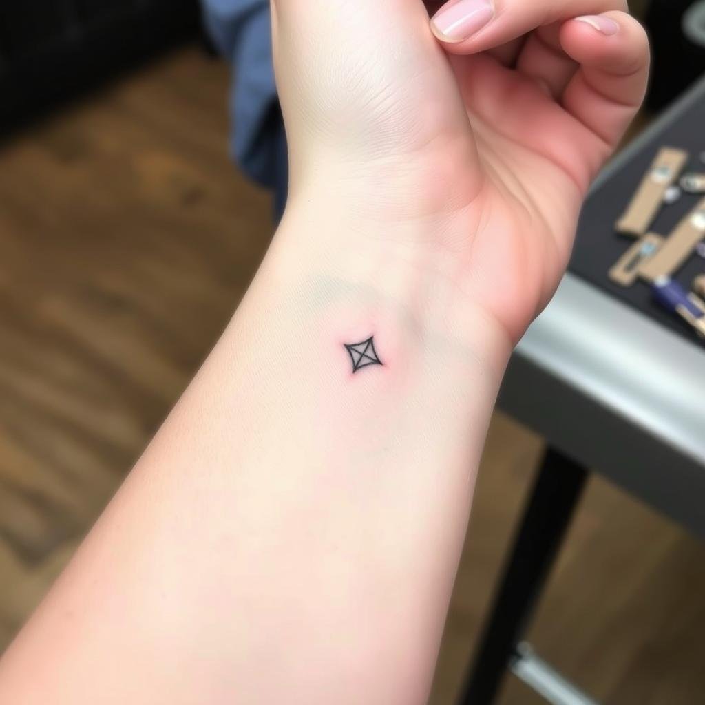 A small, minimalist tattoo