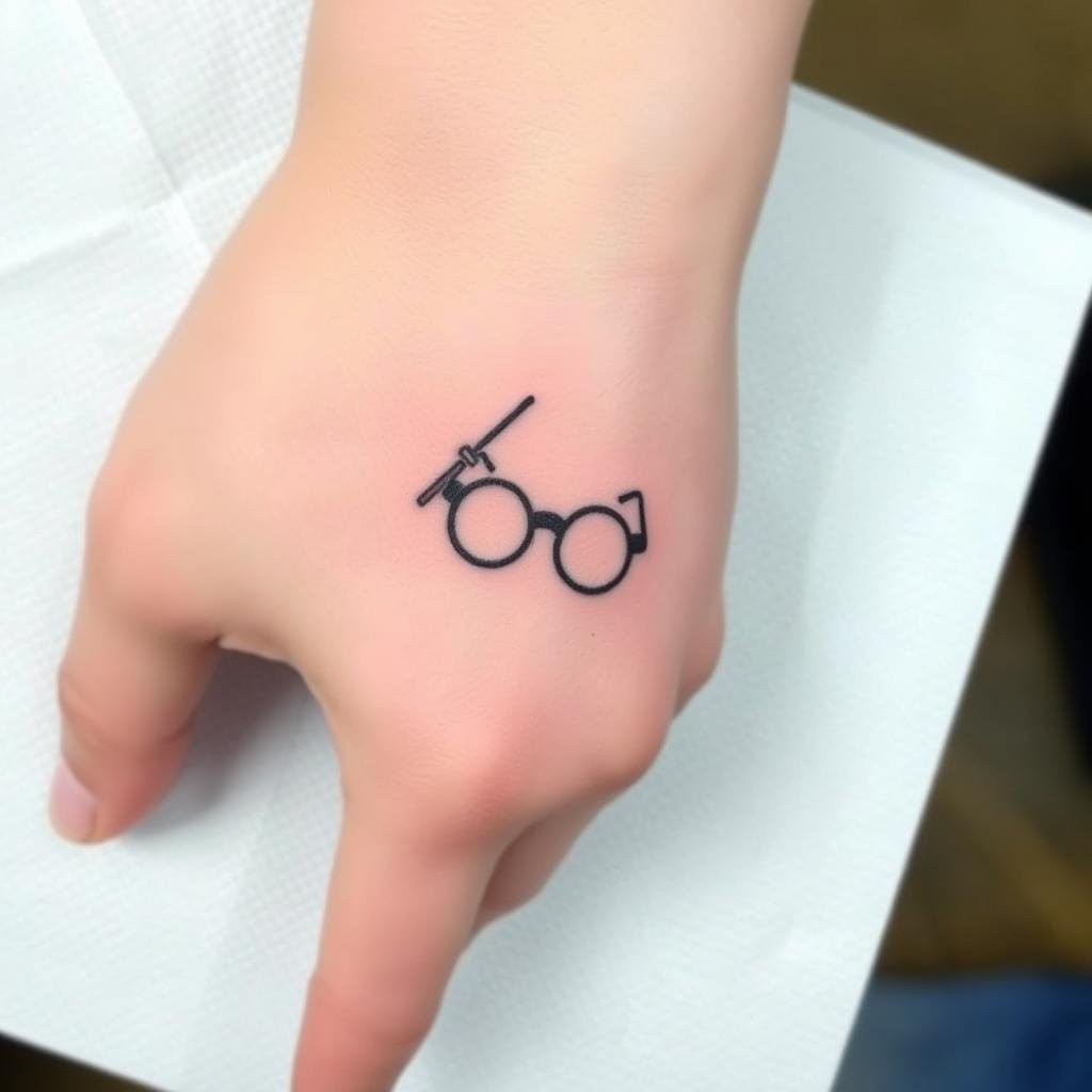 a small-sized tattoo design inspired by Harry Potter