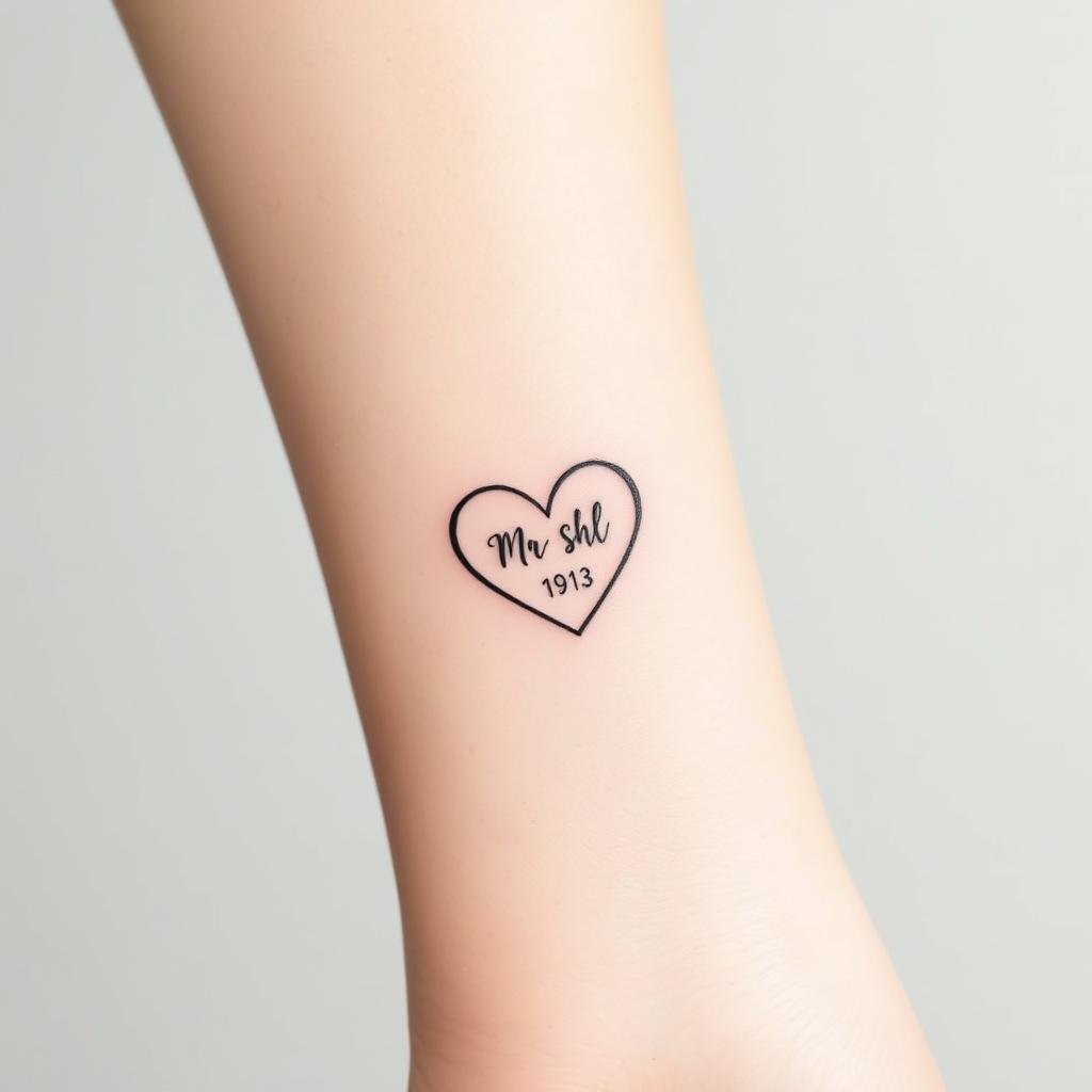 minimalist heart tattoo design