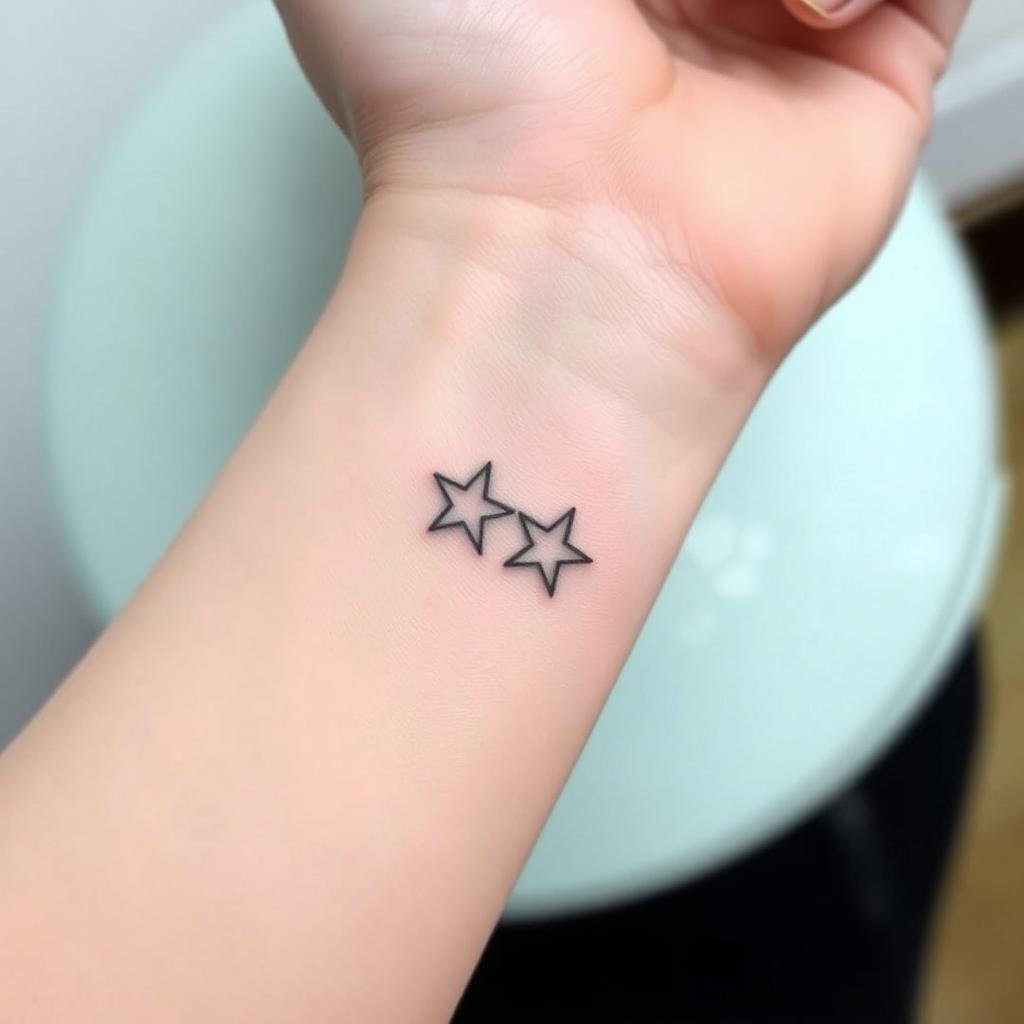 paired stars tattoo