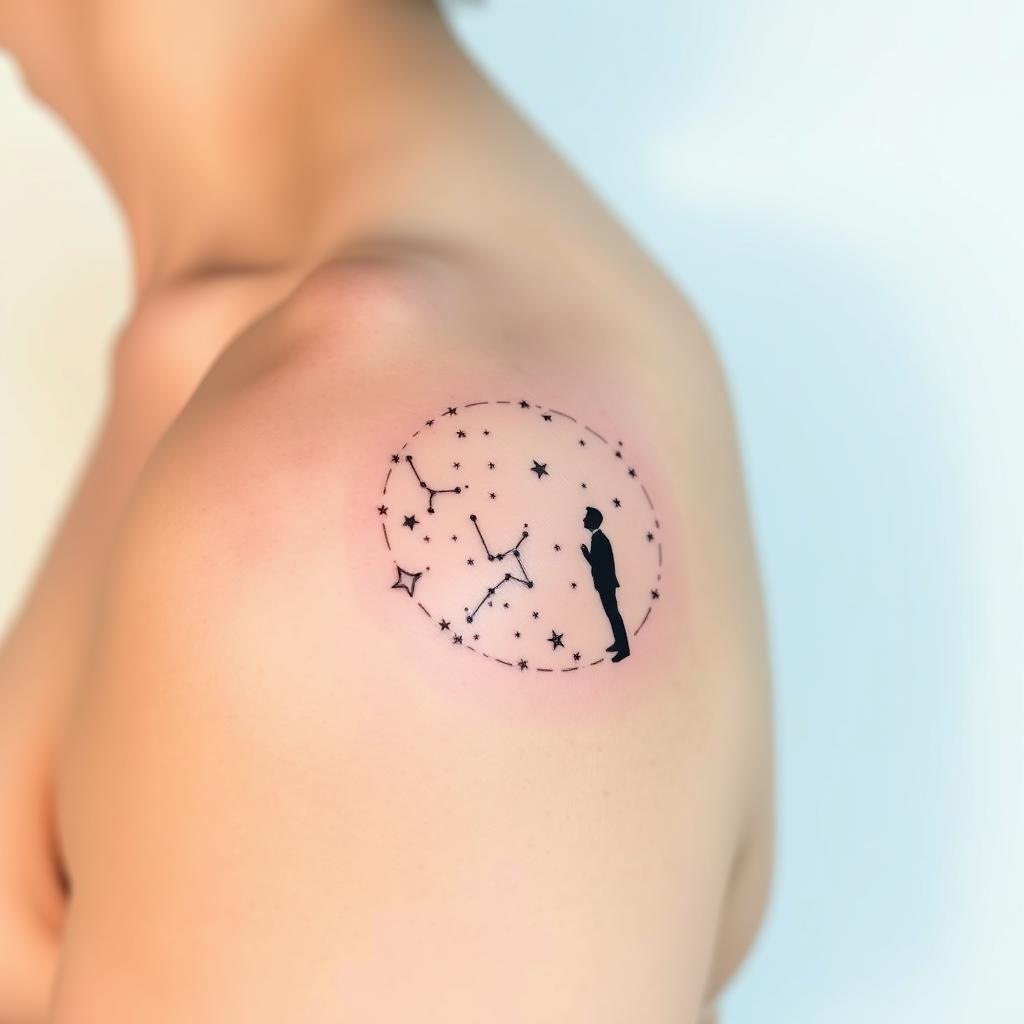 small gets a star map man on the shoulder