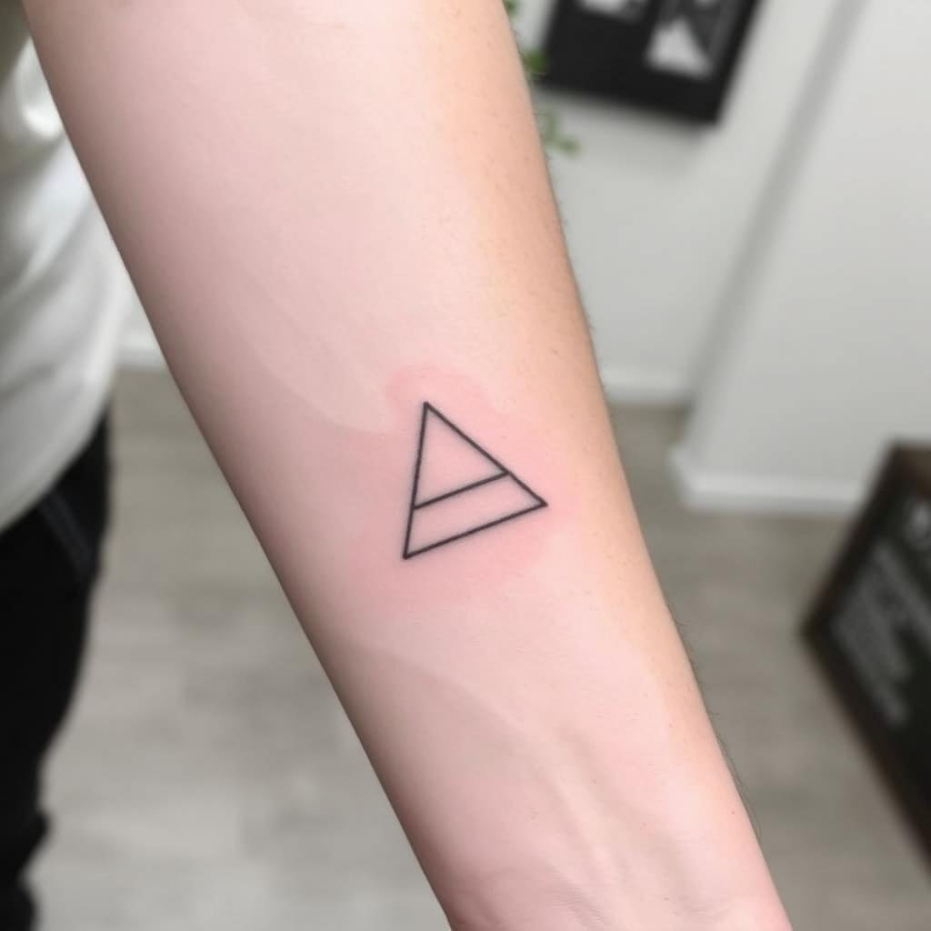 small size Geometric triangles man forearm