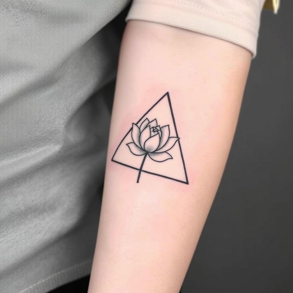 A flower geometric shapes tattoo