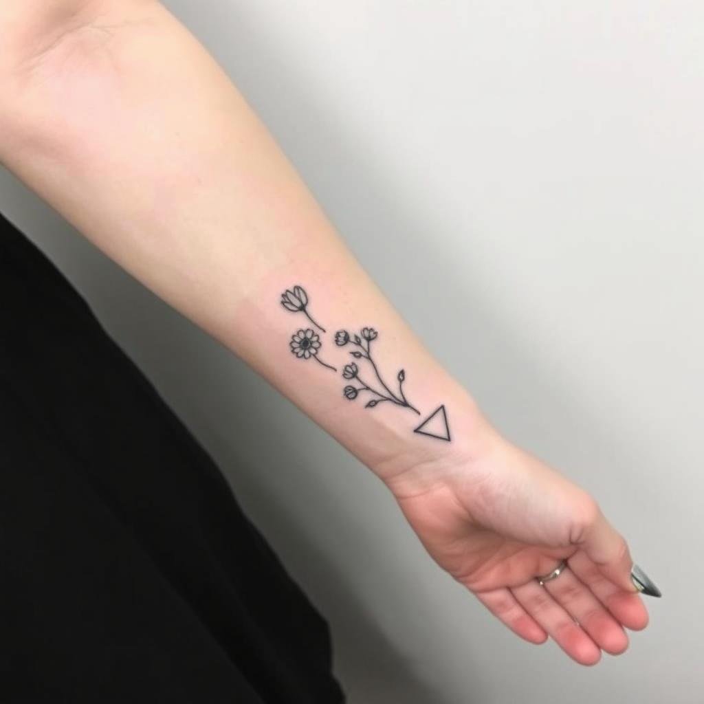 A minimalistic small forearm tattoo