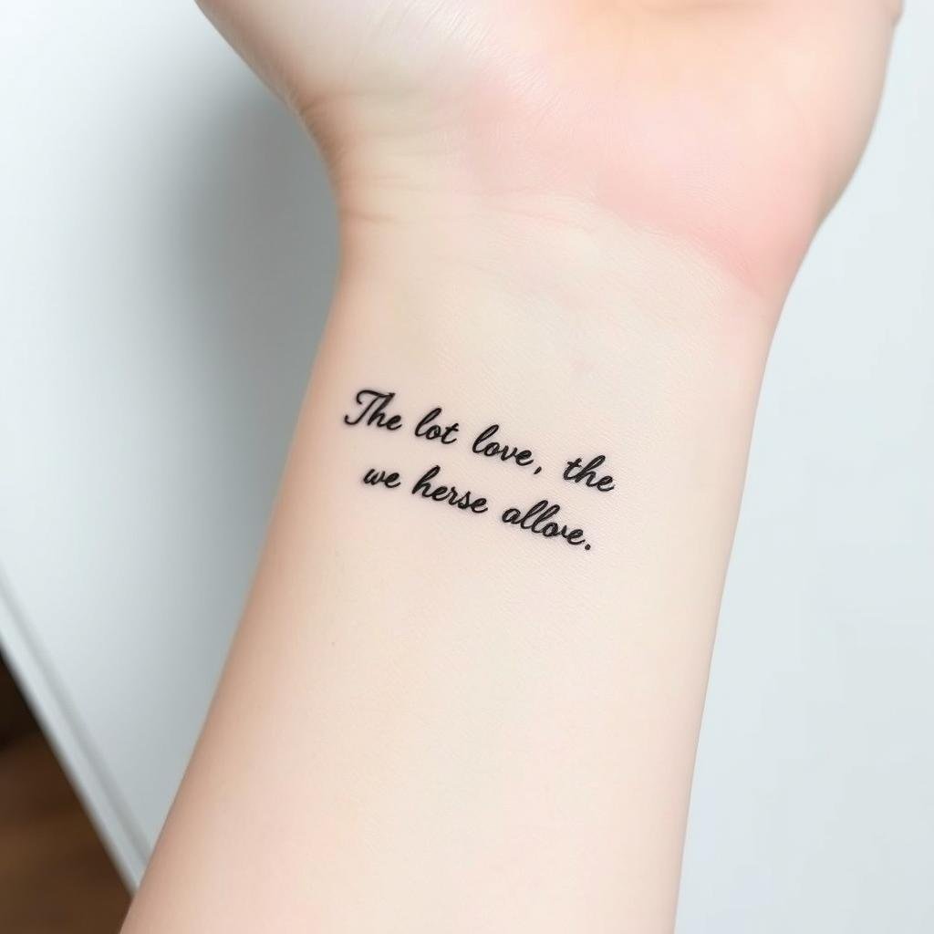 A small, elegant script tattoo