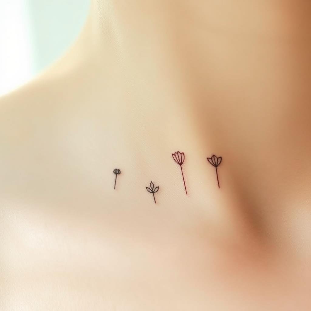 Small Birth Flower Tattoos