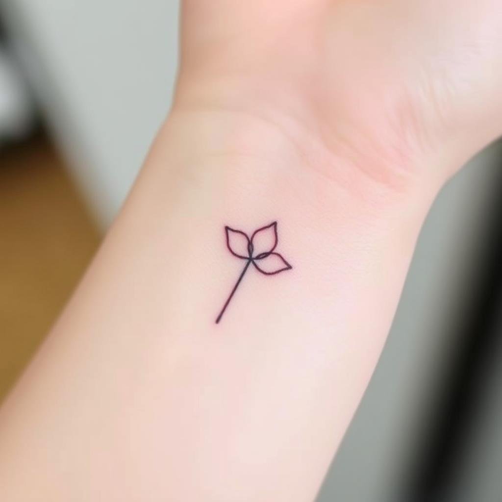 Small Tattoo of a Single Petal or Abstract Flower Design