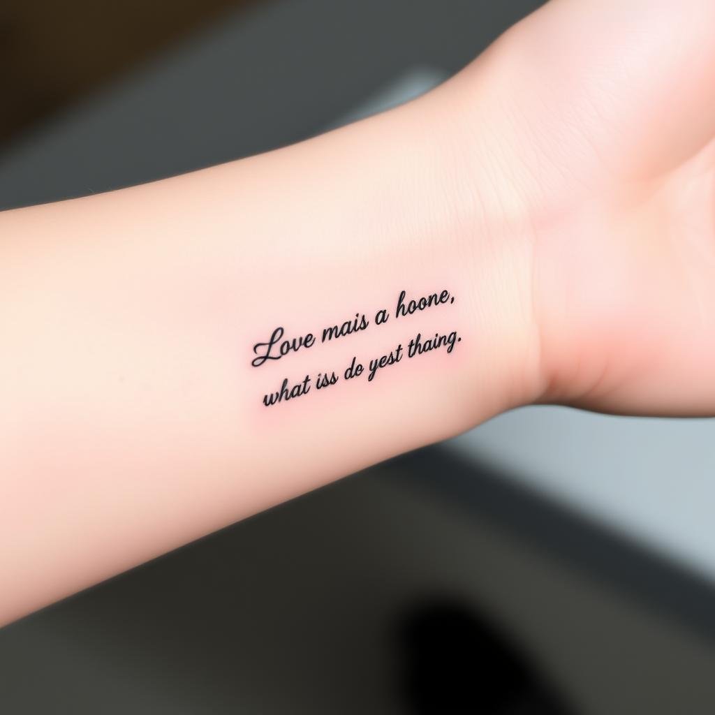 Tiny Quote Tattoo
