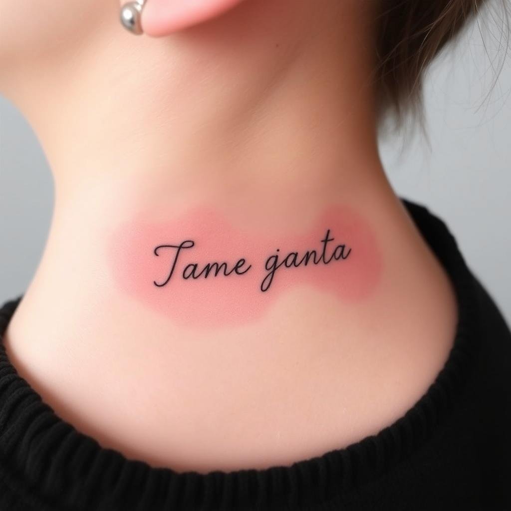 a small, dainty name tattoo