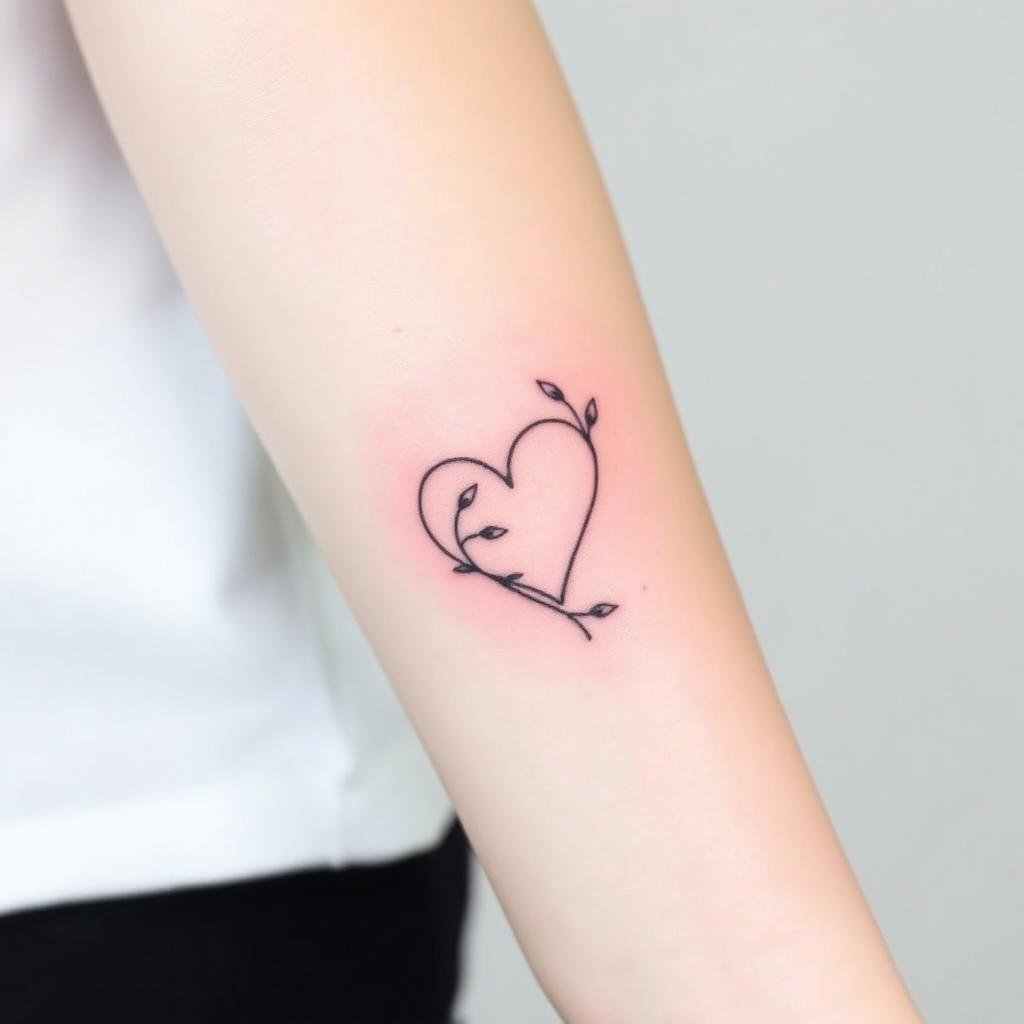 heart flower tattoo