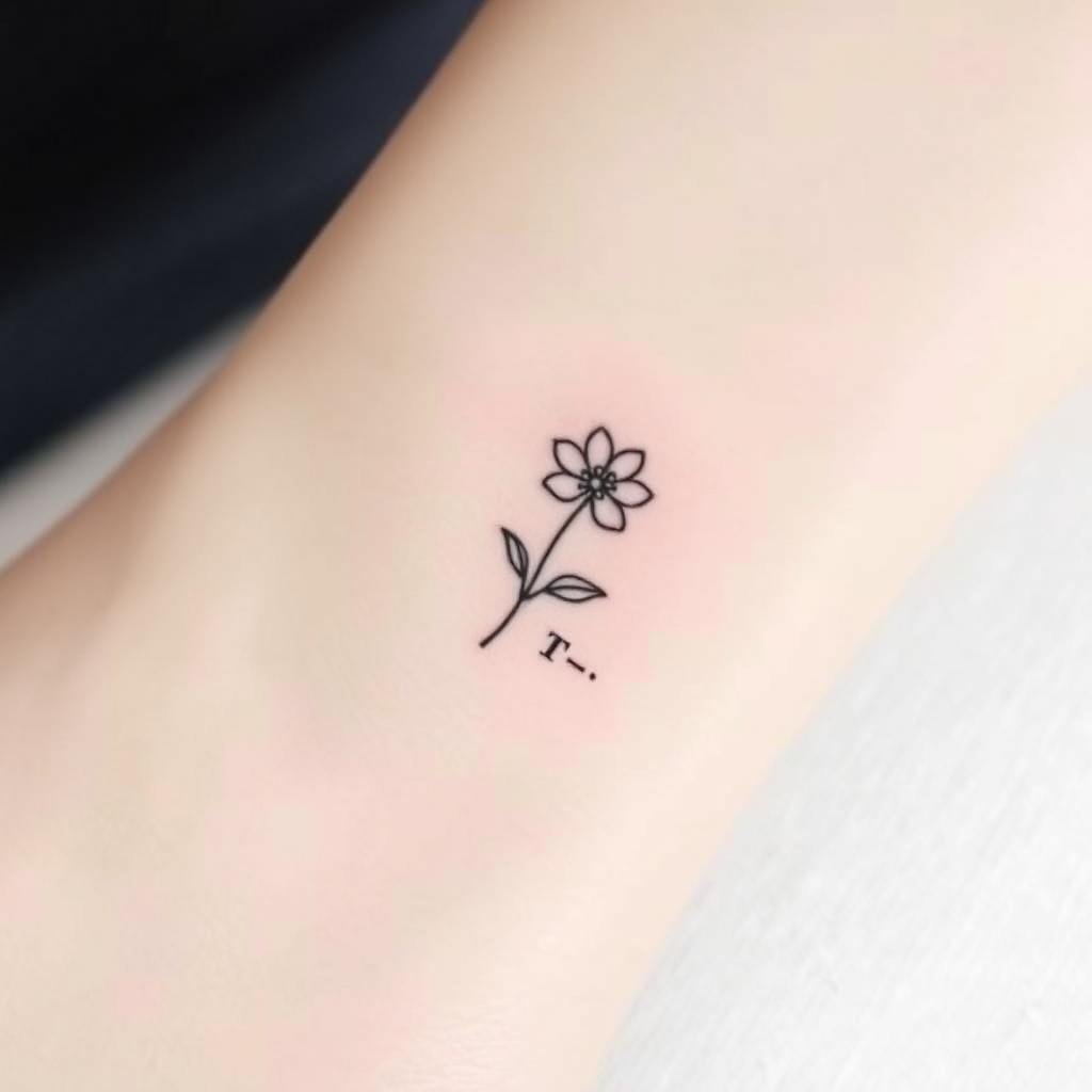 tiny block letters tattoo