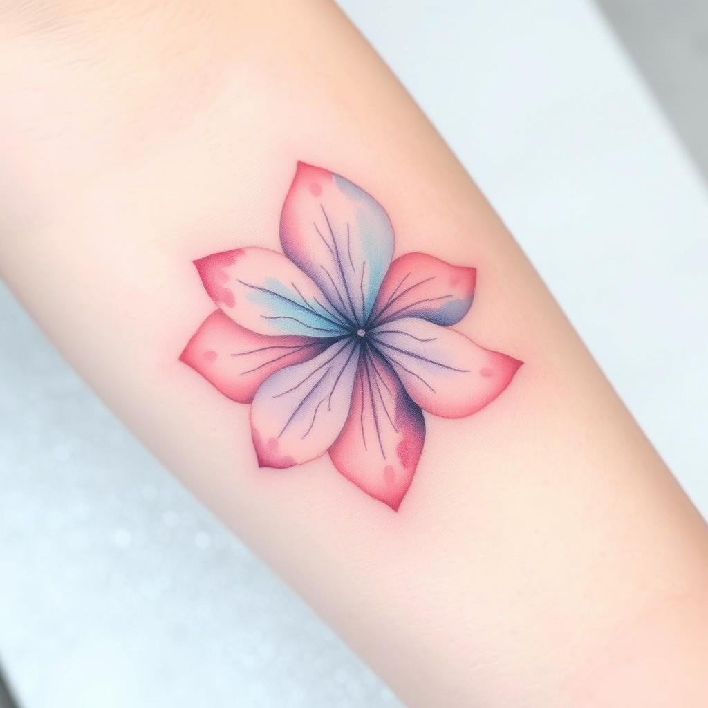 watercolor flowers tattoo