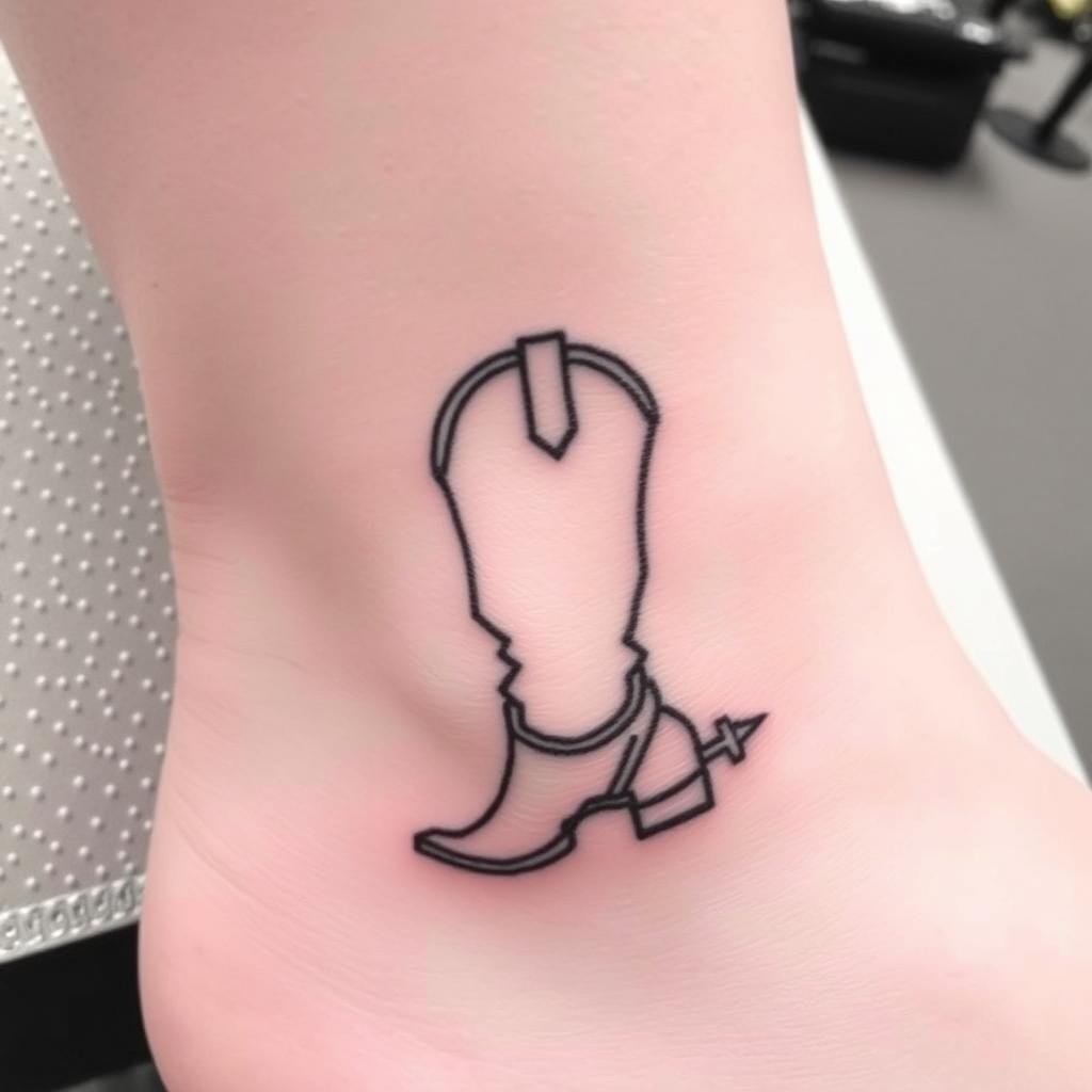 Miniature Cowboy Boot Tattoo Designs