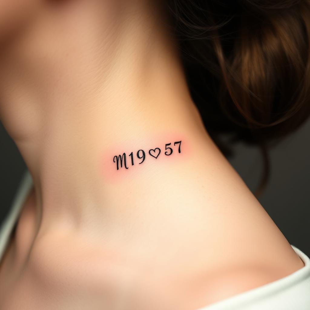 Birthday and Angel Date Tattoo