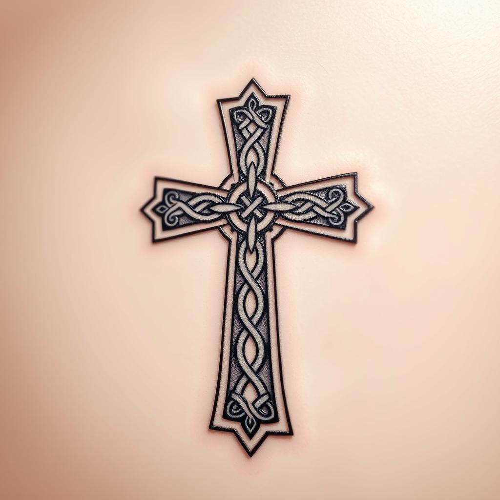 Celtic Cross Tattoo Design for Women