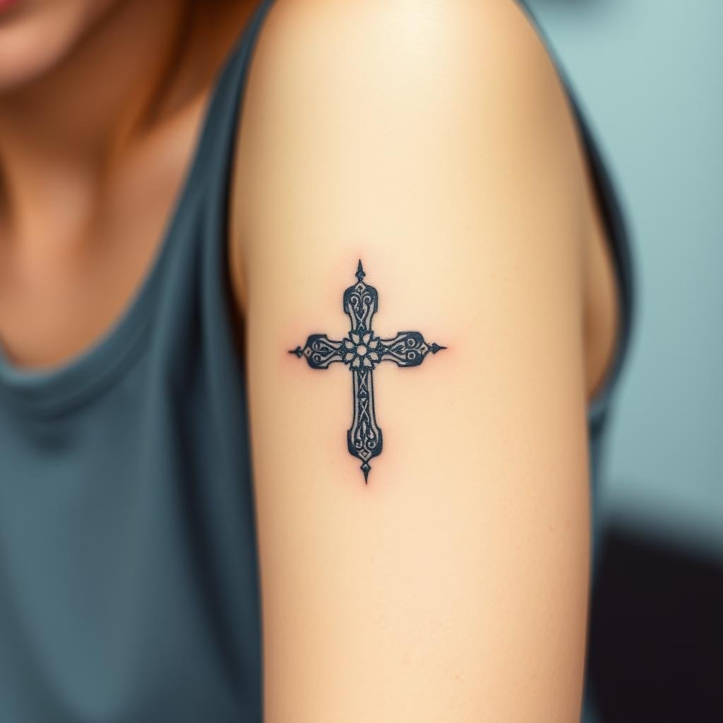 Cultural Heritage in Cross Tattoo