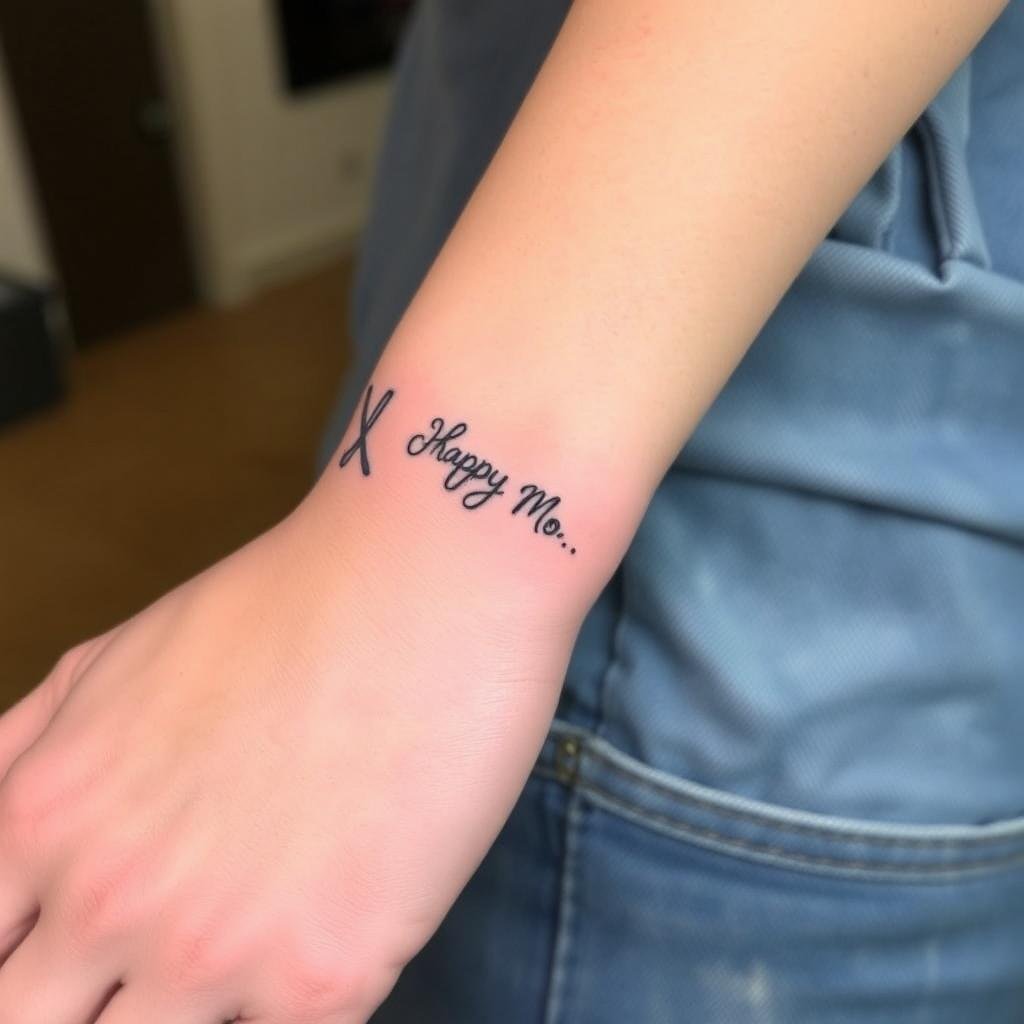Mom memorial handwriting tattoo design 2