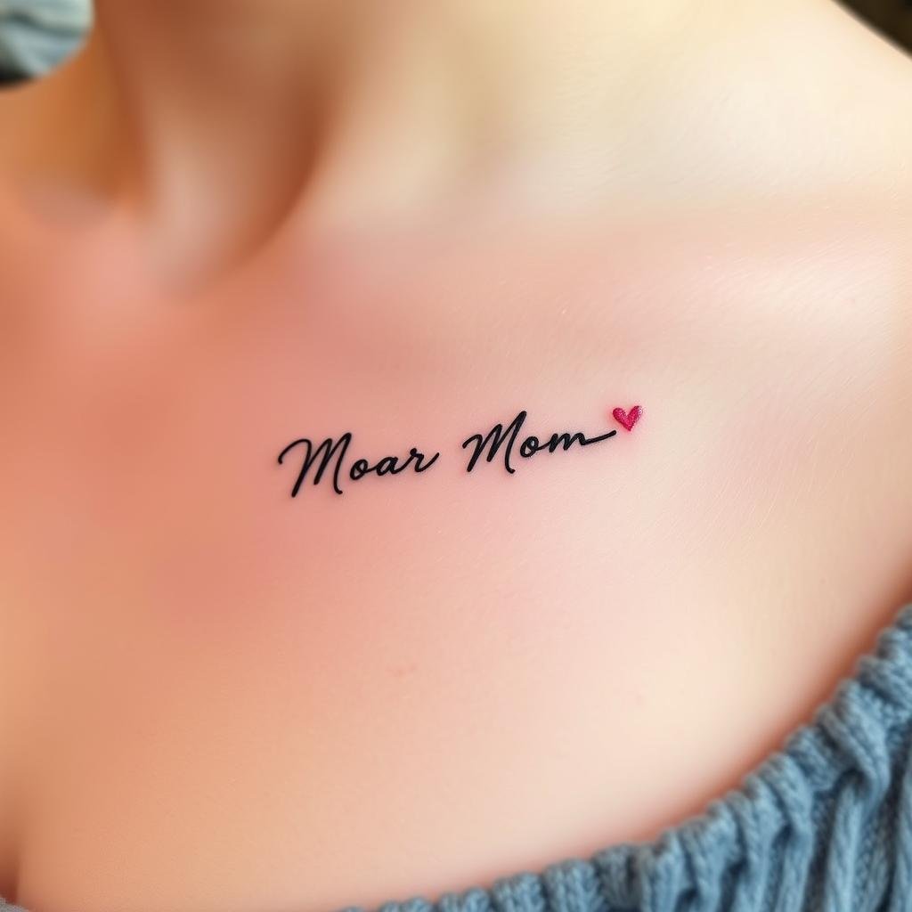 Mom memorial handwriting tattoo design 3