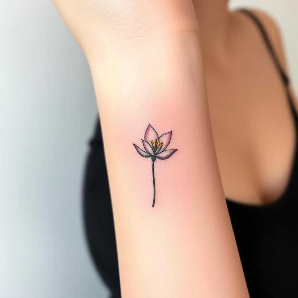 Small Lily and Lotus Tattoo