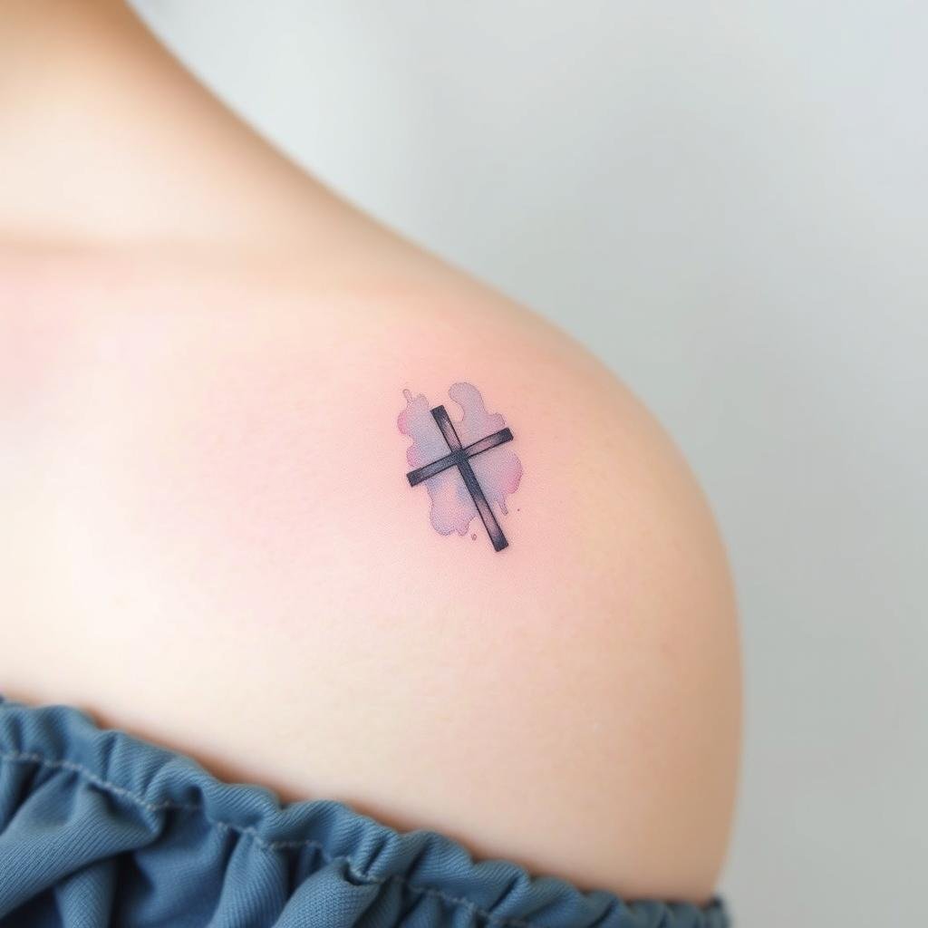 Watercolor Cross Tattoo Inspirations