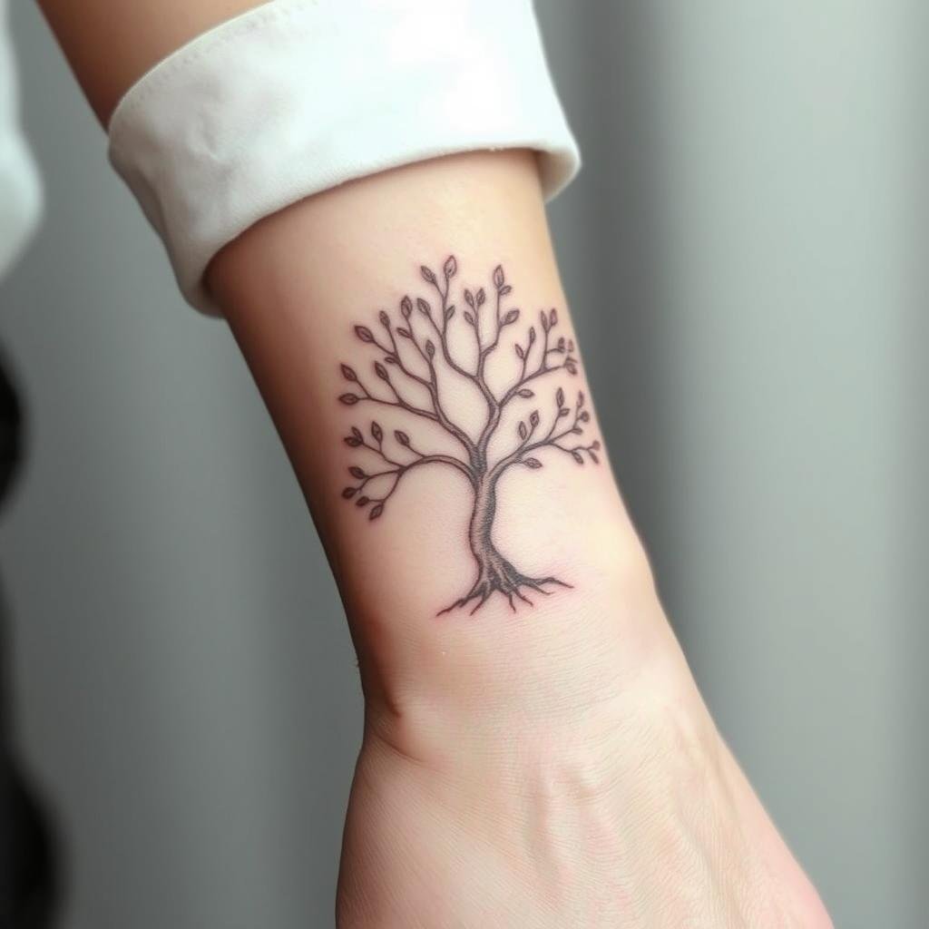Family Tree Wrist Tattoo Design