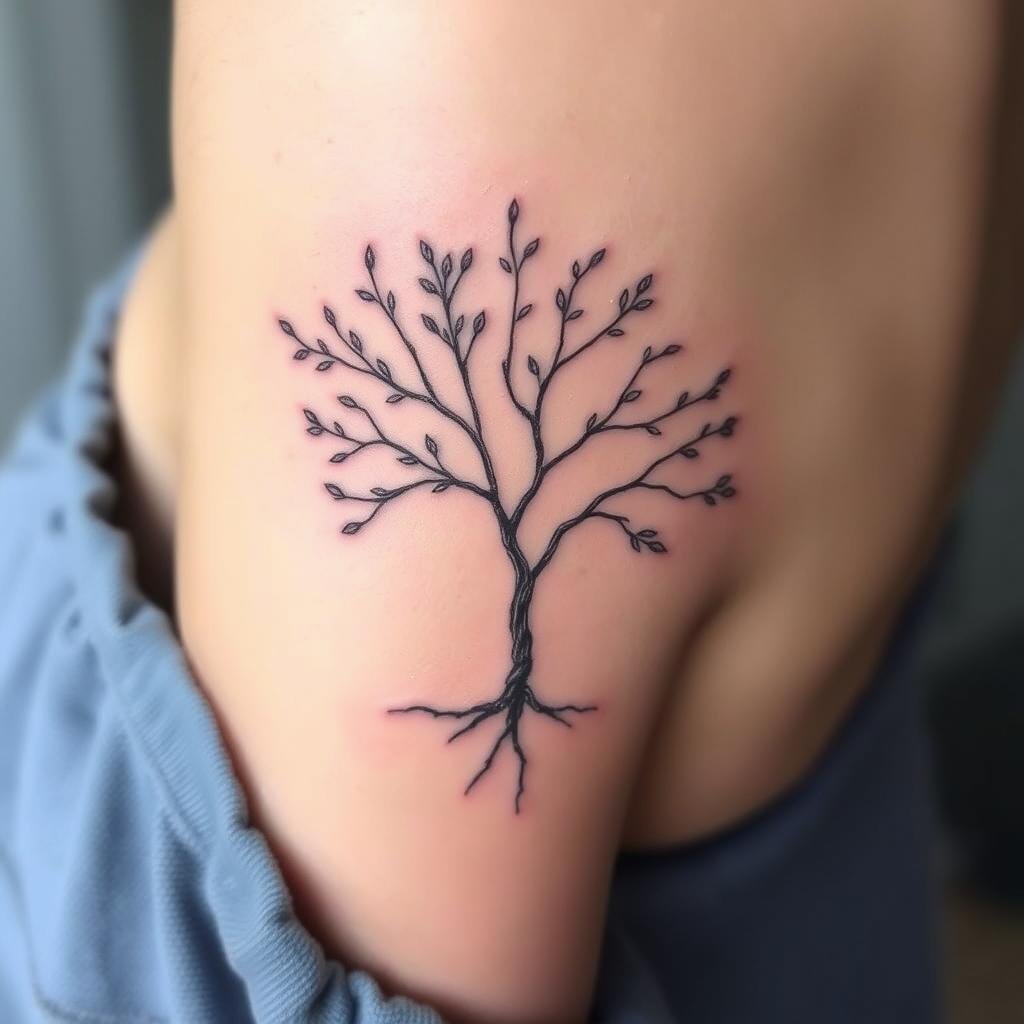 Minimalist Family Tree Tattoo Designs