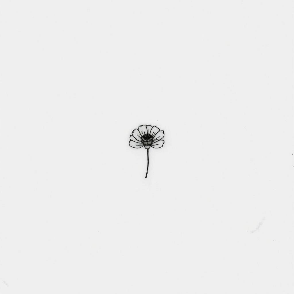 Minimalist October Birth Flower Tattoo Design