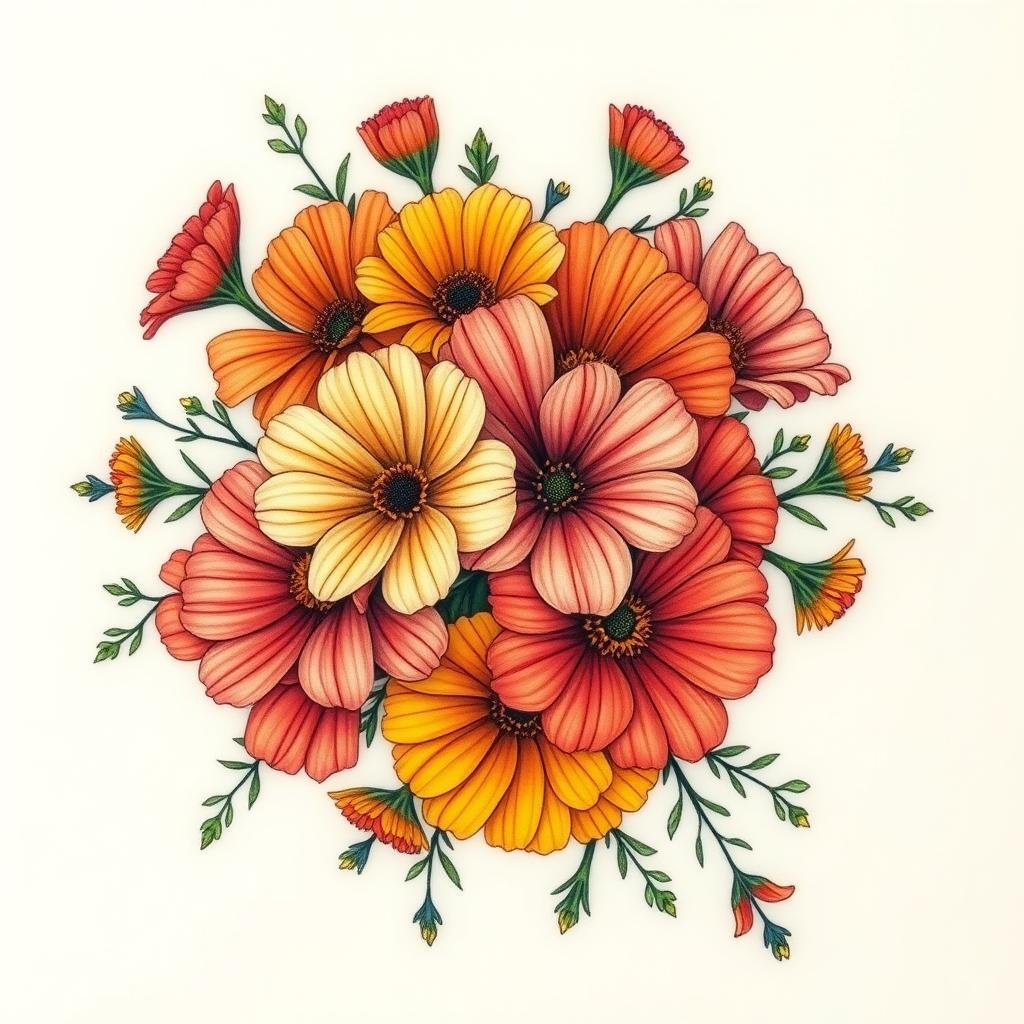 October birth flower bouquet tattoo design