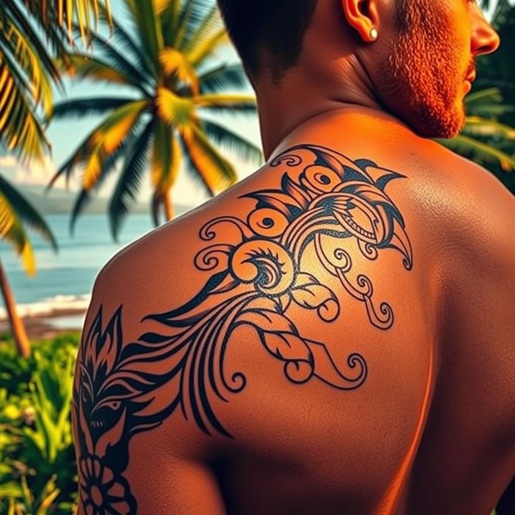 Polynesian tribal tattoo design